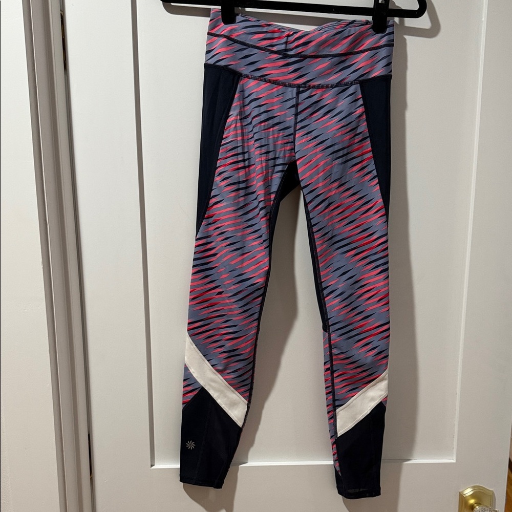 Athleta Pink and Blue Patterned Leggings